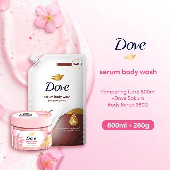 Bersihh- Paket Body Care Dove Sabun Mandi & Dove Ice Cream Scrub