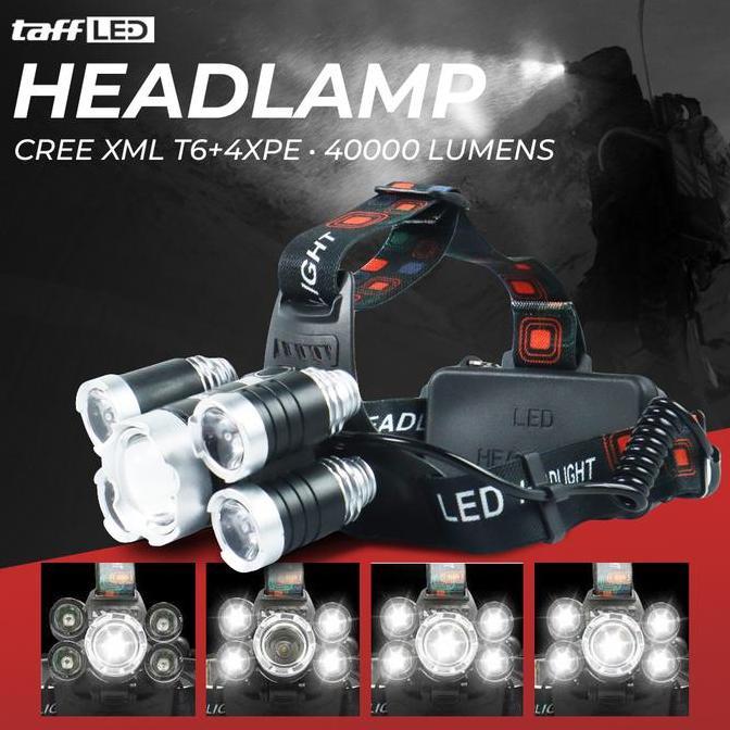 NEW Senter led kepala senter head lamp Led light Cree Xml T6 40 rb lumens