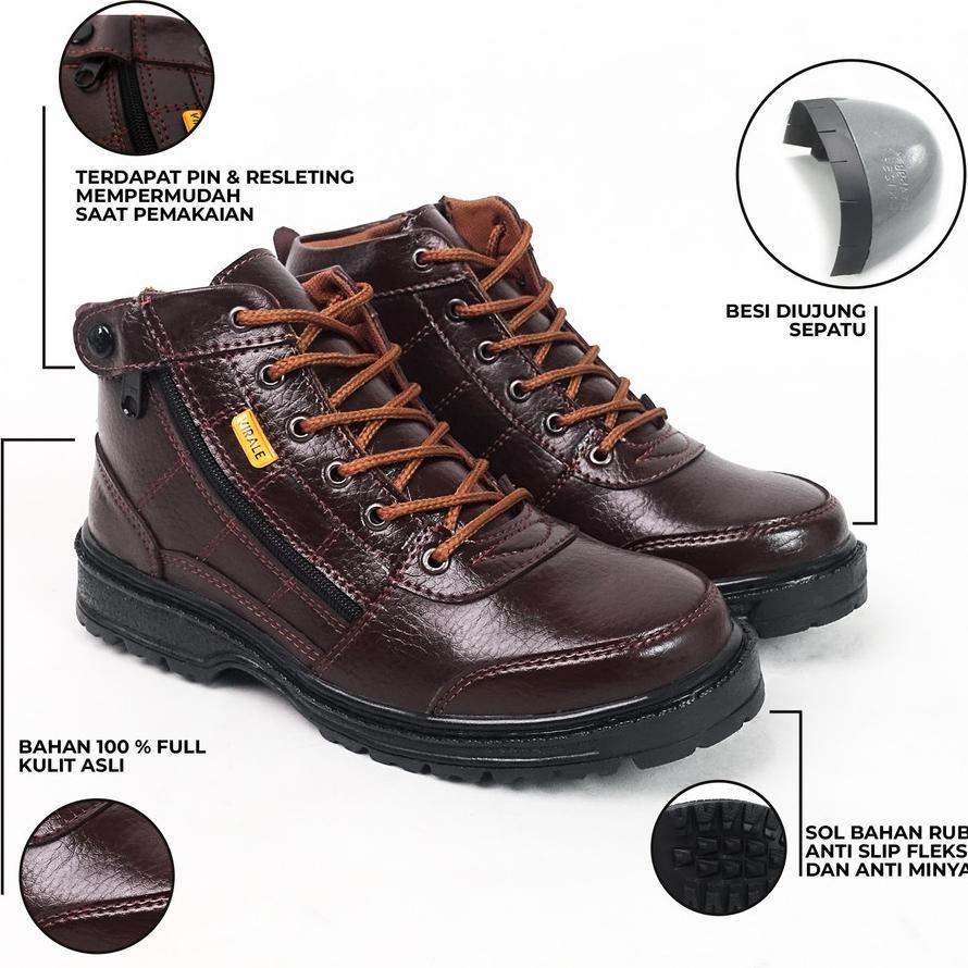 Sepatu Safety Boot Pria Ujung Besi Kerja Proyek Boot Rst