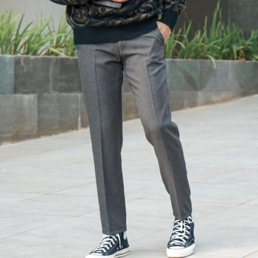 Celana Kantor Formal Pria Slimfit Bahan Dasar Kain Wol