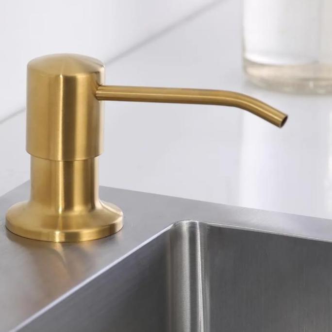 tempat dispenser sabun cair tanam bak wastafel cuci piring stainless hitam black gold emas murah