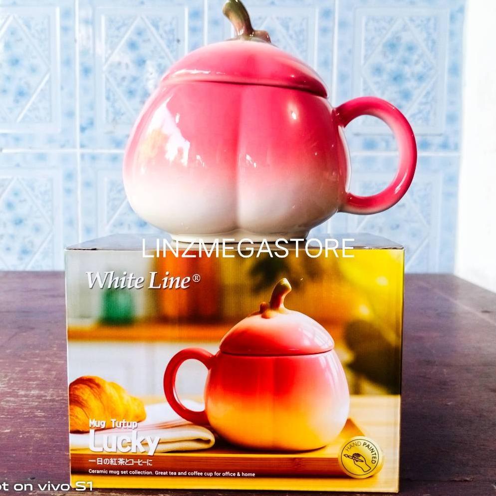 Cangkir Mug Buah Peach, Mug Unik, Mug Cantik