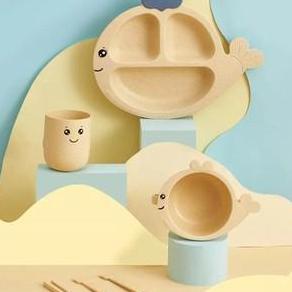 SET Tempat makan anak murah dan lucu SET Perlengkapan makan MPASI Tableware anak bahan Wheat lucu