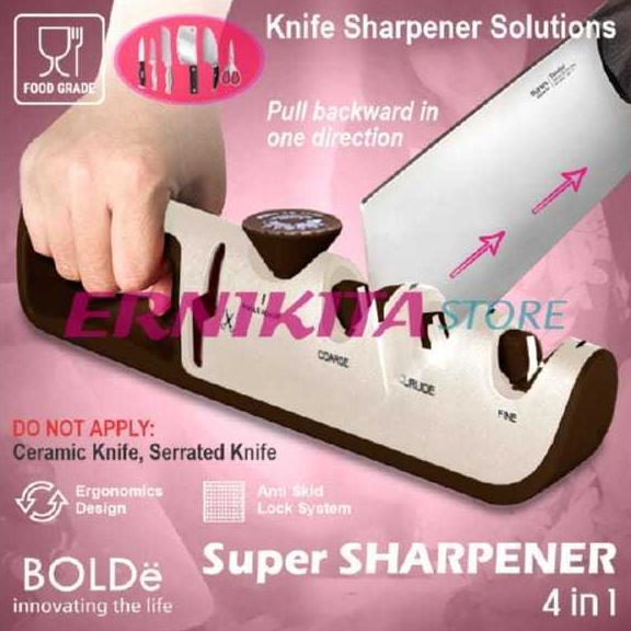 Asahan Pisau Dapur BOLDe SUPER SHARPENER 4in1 Tajam Cepat Praktis Untuk Pisau Stainless dan Keramik