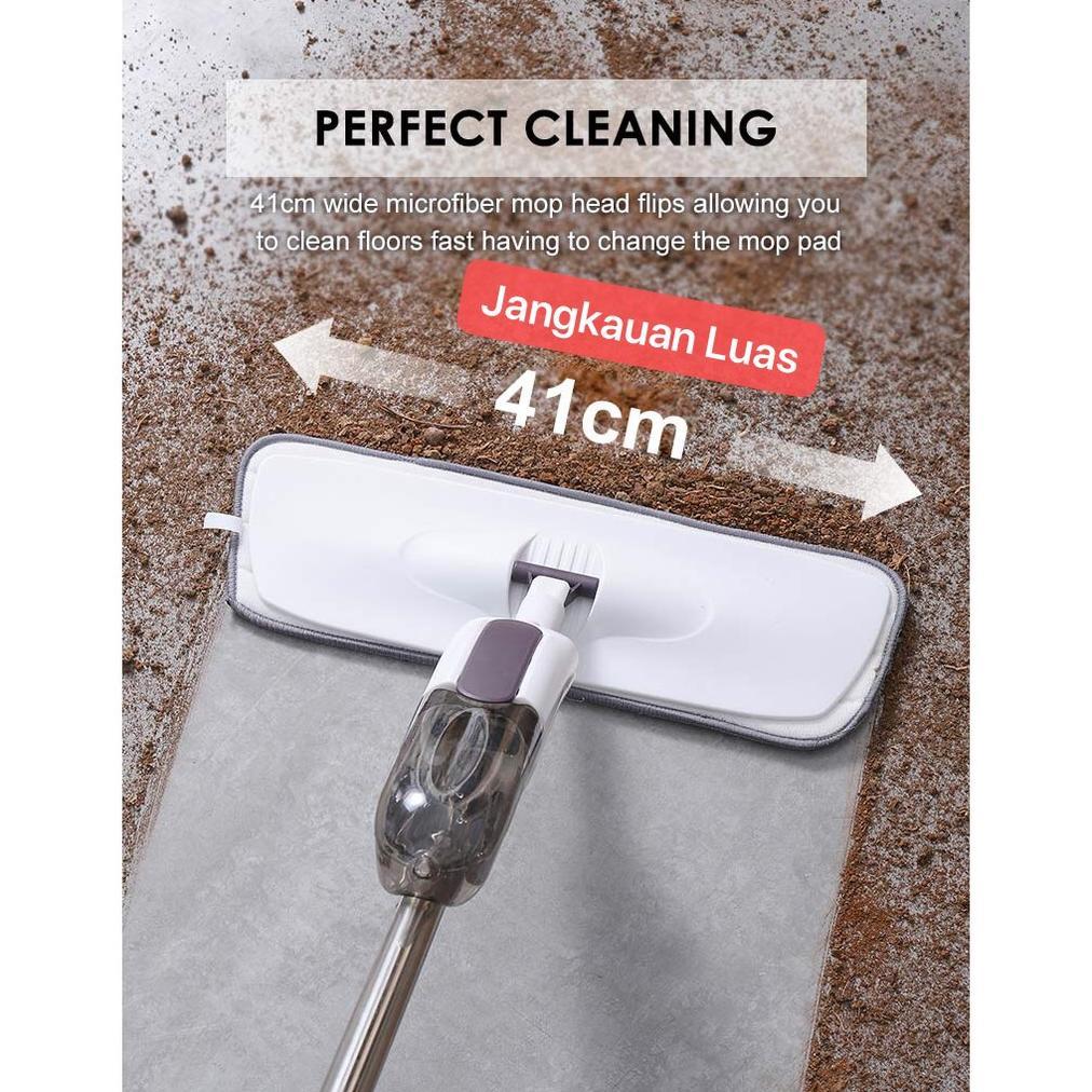ART-003 SOHA Alat Pel Lantai Plus Penyemprot Air Biasa / Air Sabun / WATER Spray Mop Kain Microfiber