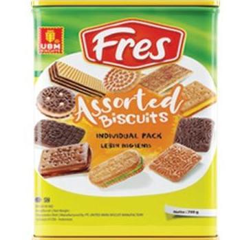 Biskuit Kaleng Fres kemasan 700 gram produk UBM