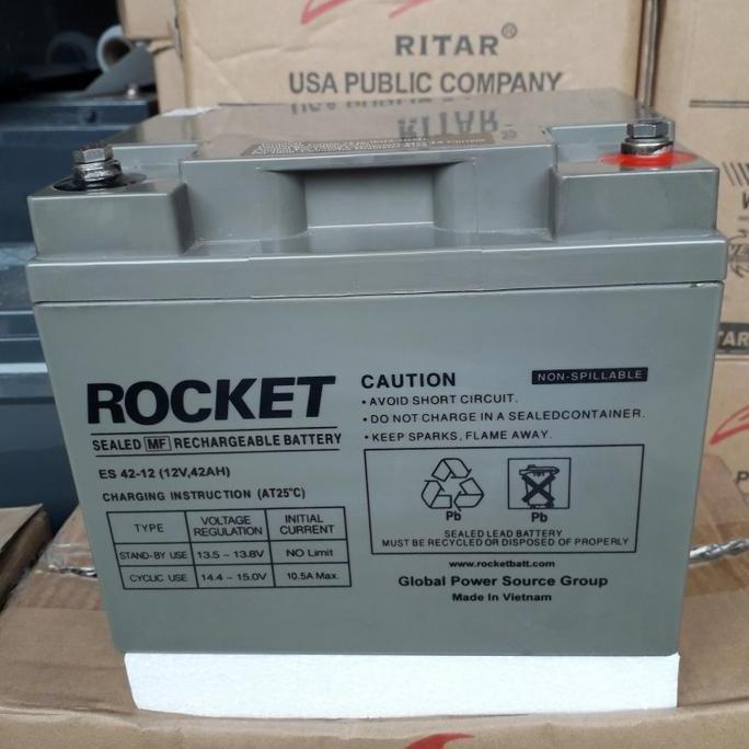 Battery Vrla Rocket 12Volt 42Ah Terbaru 
