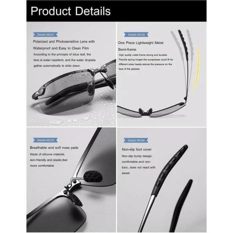(  Km - Polarized ) Kacamata Photocromic Polarized Pria
