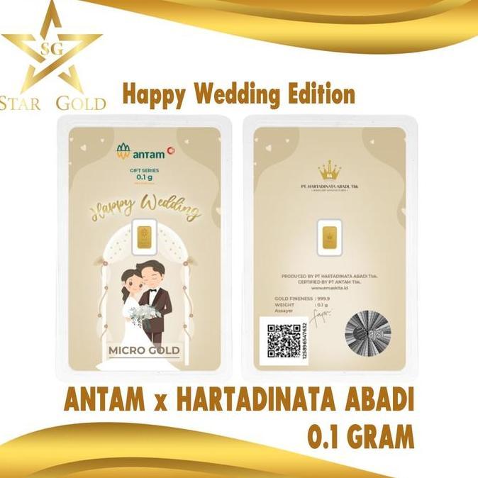 SELLER_PAINDAN - LOGAM MULIA MICRO GOLD ANTAM HARTADINATA 0.1 GRAM WEDDING INTER SERIES