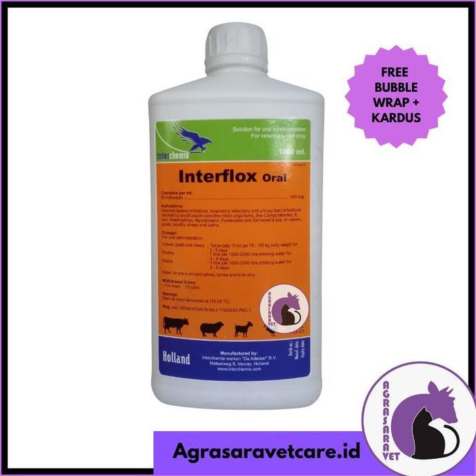 INTERFLOX ORAL 1000 ML/ interflox oral 1 liter - Obat Hewan