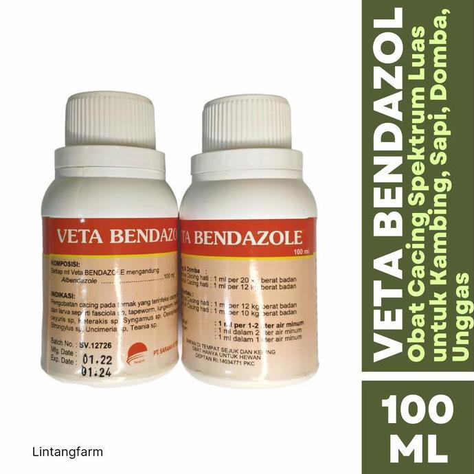 Veta Bendazole 100 ml - Atasi Cacingan Ternak - Untuk Cacing Kambing Sapi Ternak