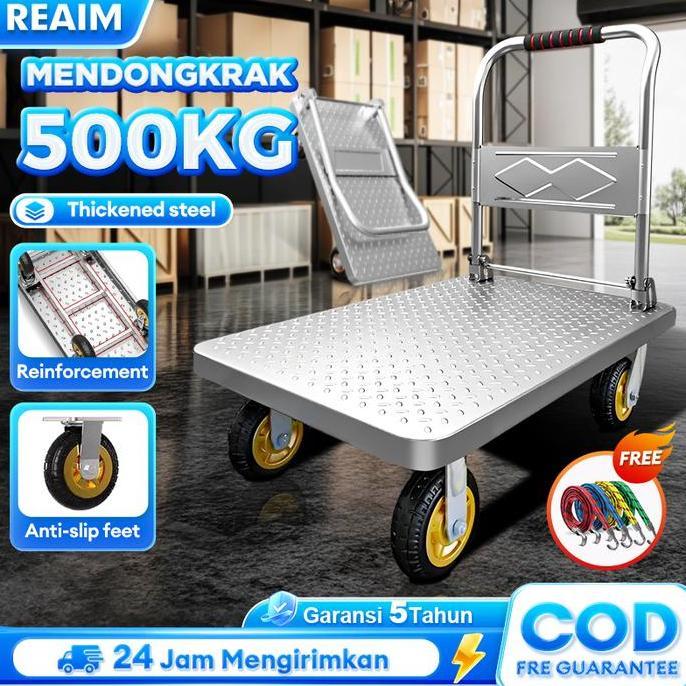 tarmijahseller - reaim troli baja kuat tebal tali besi  lemari bengke ringan lipat troli kecil porta