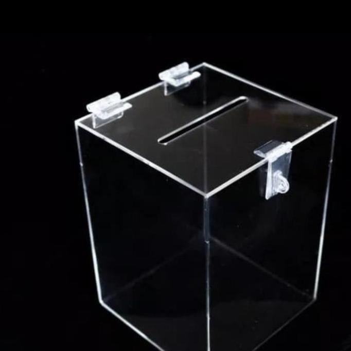 akrilik kotak Amal/ kotak saran/ Kotak Tip/Donasi/Saran ukuran 15x10x15cm multifungsi serbaguna Kayu