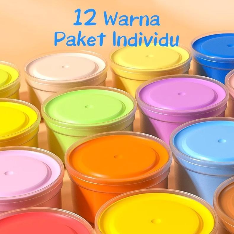 kualitas super kotak hadiah mainan clay isi 12 pcs clay warna warni mainan edukasi anak hadiah anak