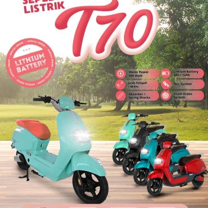 Terlaris Sepeda Listrik Motor Listrik Uwinfly T70 Lithium 500 Watt 48 Volt 12 Ah