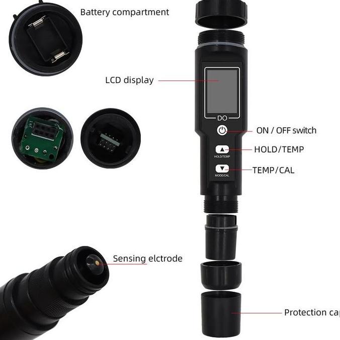 Digital DO Meter Dissolve Oxygen Alat Ukur Oksigen Dalam Air DO-9100 Backlight BLE-9100