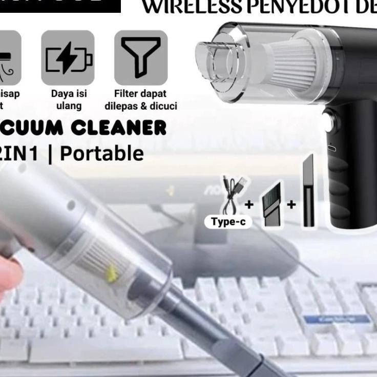 Vacum Cleaner Portable Mini Usb 2In 1 Penghisap Debu Mobil Wireless Kasur Penyedot Debu Vakum Penyed