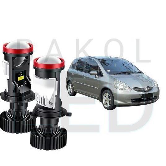 2Pcs Lampu Utama Led H4 Projector High Power Mobil Honda Jazz Gd3 2002 2008 Bl