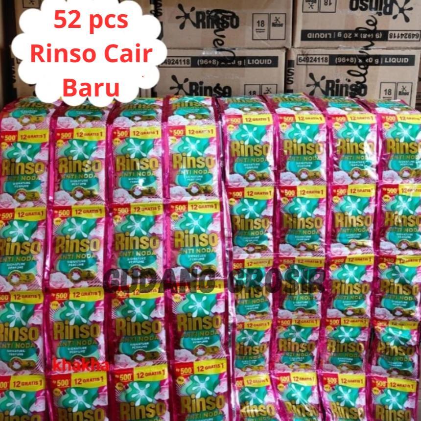 52 PCS Rinso Renceng 20 ml isi sachet Anti Noda + Molto