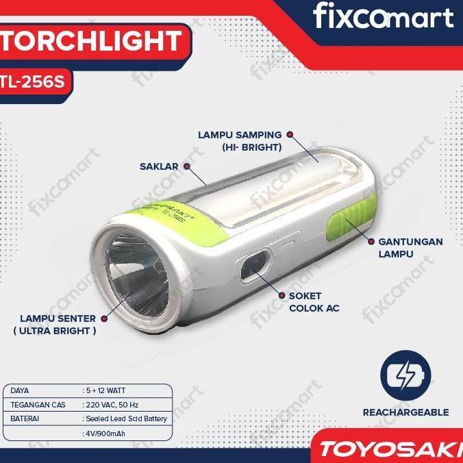 Senter LED Lampu Emergency Toyosaki TL-256S