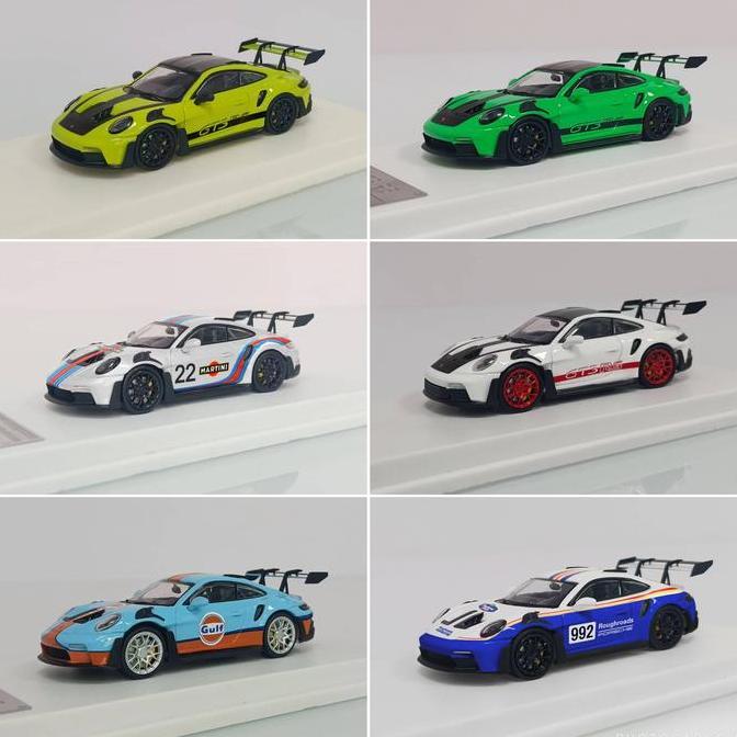 LMLF 1/64 Porsche 992 GT3 RS Lime Green White Gulf Martini Rothmans Blue Diecast