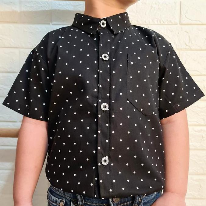 Amspro - Kemeja anak Laki-laki kemeja motif anak Atasan anak Onde Polkadot