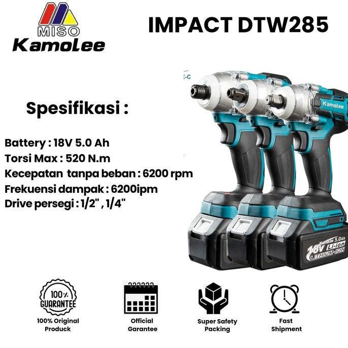 Kamolee - Cordless Electric Bor Impact Wrench/Impact Drill-Dtw285/520N.M