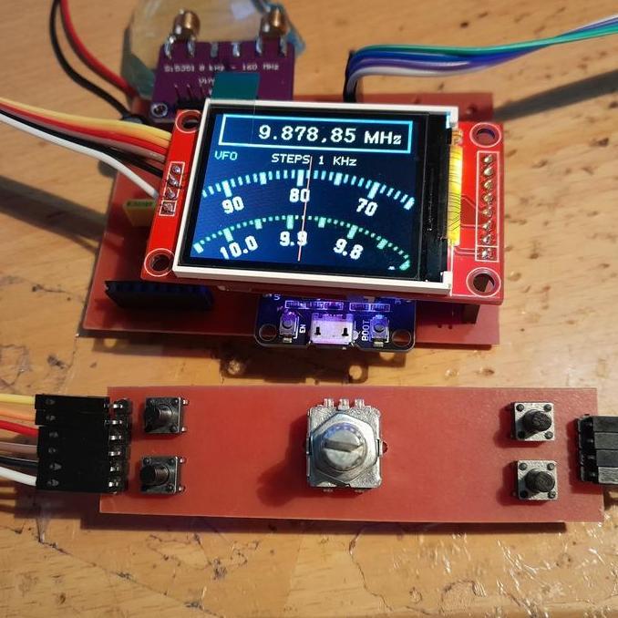 PCB ARDUINO ESP32 BITX VFO DDS SI5351 TFT SPI 1.8" - 3.5" SAF12