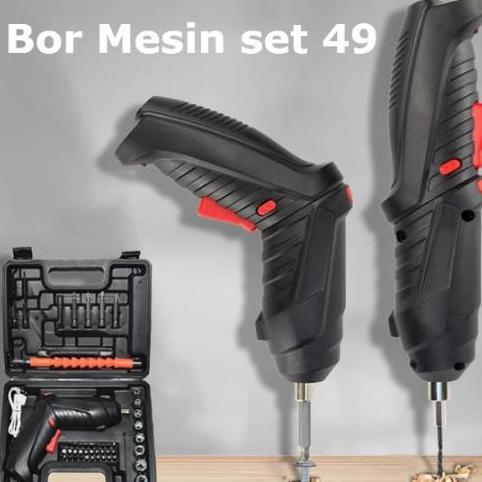 Bor Mesin Set 49 In 1 Screwdriver Baterai Bor Mini/Bor Mini Allshop