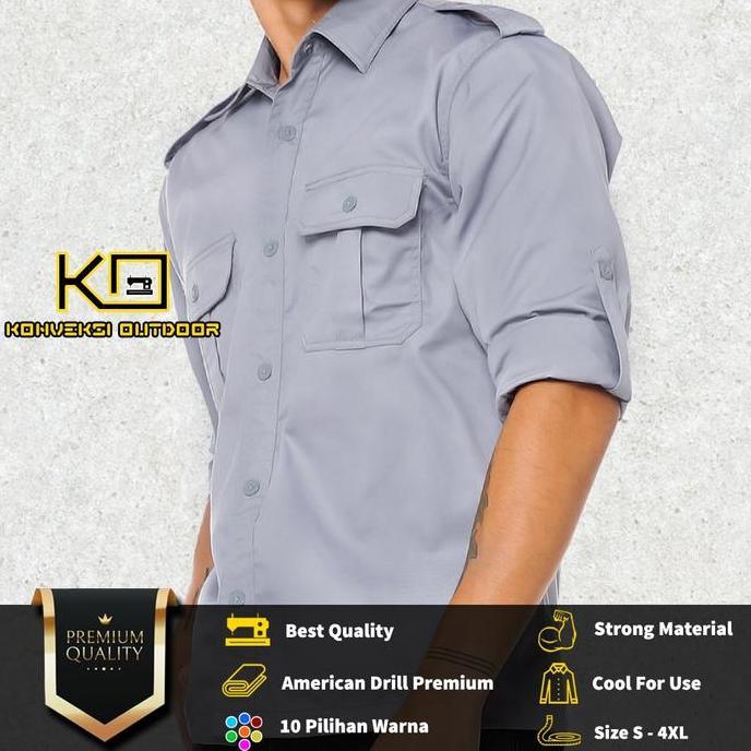 Jumbo - Baju Kemeja Pdl Pdh Lapangan Outdoor Atasan Pria Lengan Panjang - Seragam Kerja Kantor Group