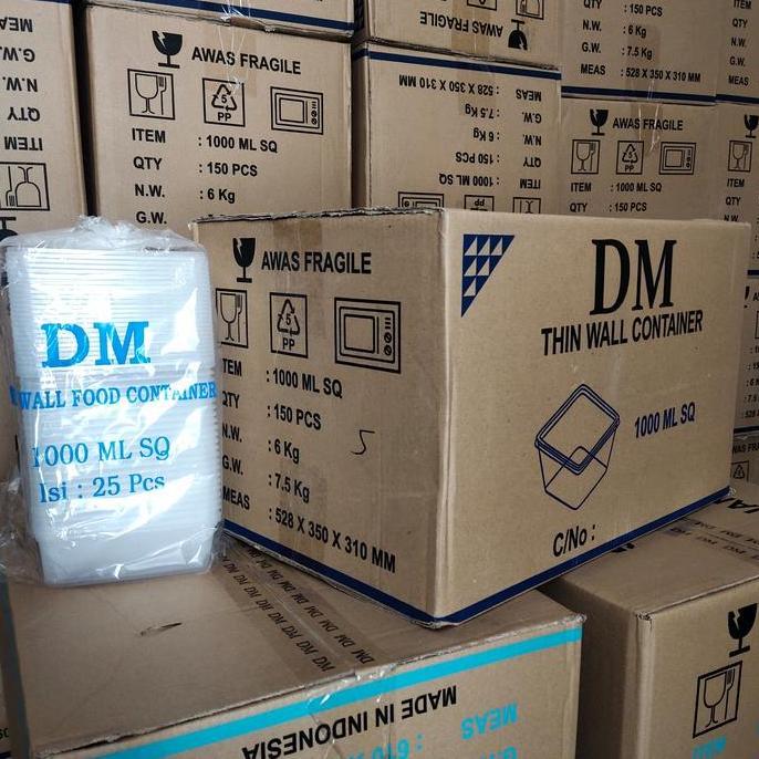 THINWALL DM SQUARE 1000 ML SQ - 1000ML SQ PERSEGI - 150 SET