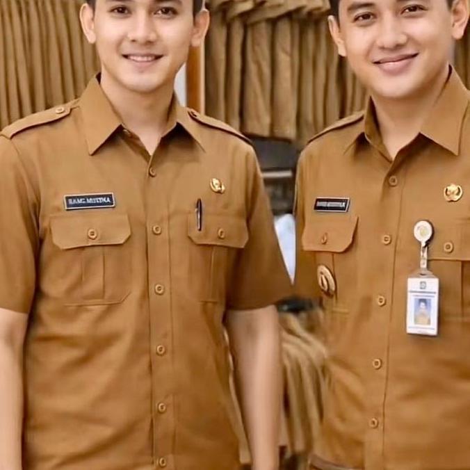 Seragam Pemda Pns Laki Laki Khaki Tua Lengan Pendek