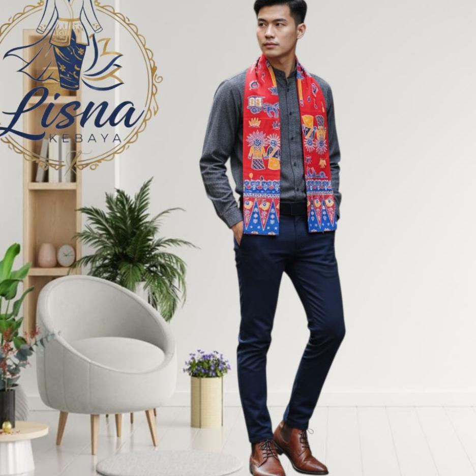 Cukin Abang Betawi Syal Batik Pria Selendang Adat Khas Tradisional Betawi
