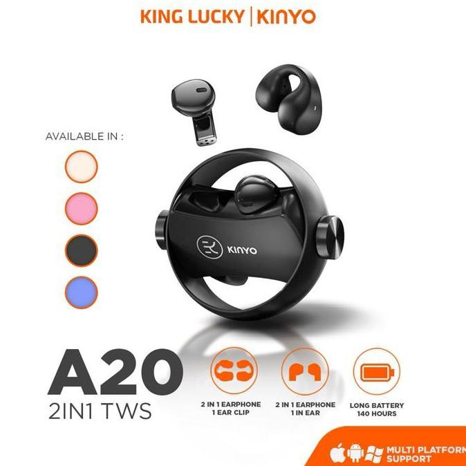 KINGLUCKY 2 in 1 TWS Bluetooth Wireless A20 with Touch Control Waterproof Long Batery Life 6hours | 