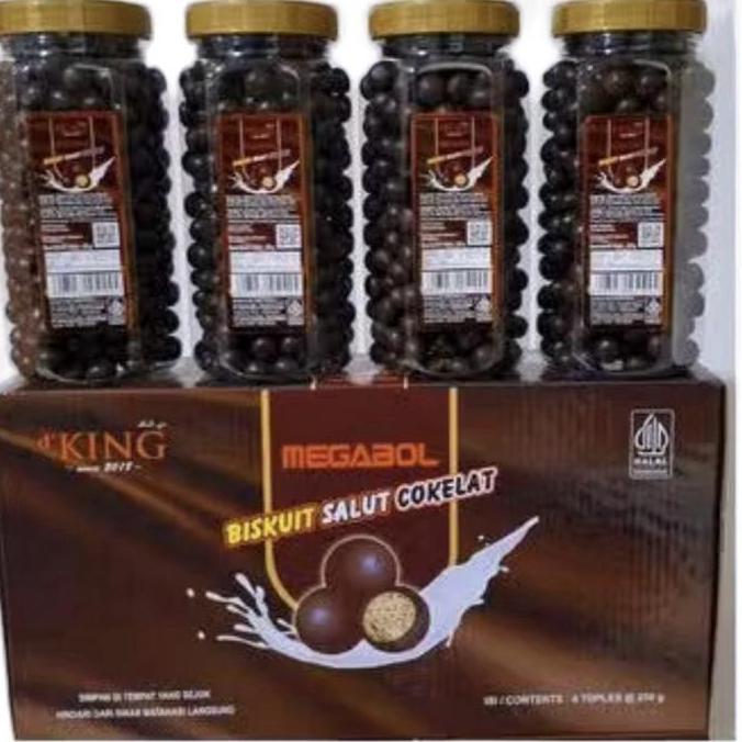 Bonibol Coklat / MEGABALL COKLAT D'KING 1 dus isi 4 toples Food Chocolate Snack