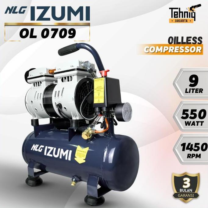 MESIN KOMPRESOR LISTRIK OILLESS IZUMI OL 0724 AIR COMPRESSOR TANPA OLI