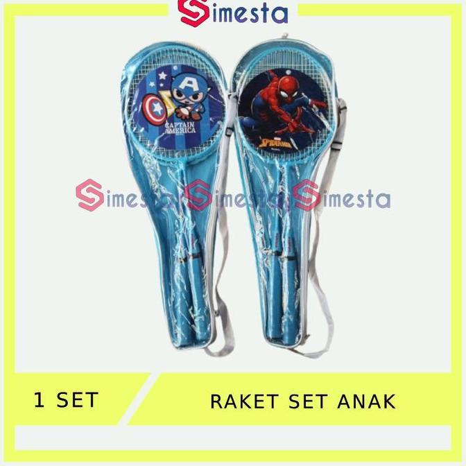 Raket set anak badminton bulu tangkis hello kitty isi 2