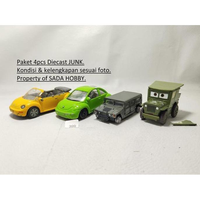 PAKET DIECAST 4PCS SIKU VOLKSWAGEN NEW BEETLE WELLY VW NEW BEETLE CARS SARGE UNIT ONLY JUNK CADATOYS