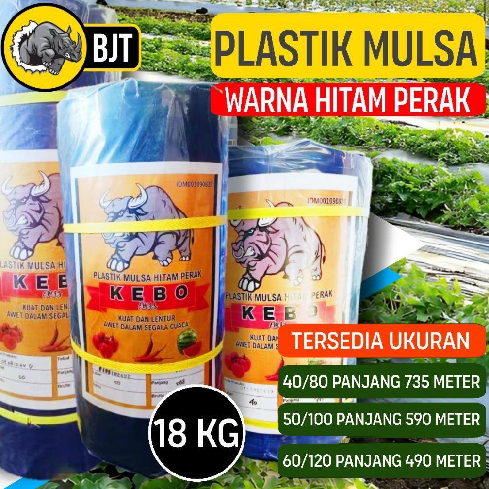 Plastik Mulsa Hitam Perak 1 Roll 18 Kg/Mulsa Pertanian Cap Kebo Termurah