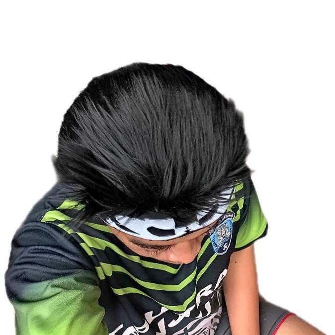 topi wig rambut cowok panjang korean style rambut palsu udeng  rambut  palsu Diskon
