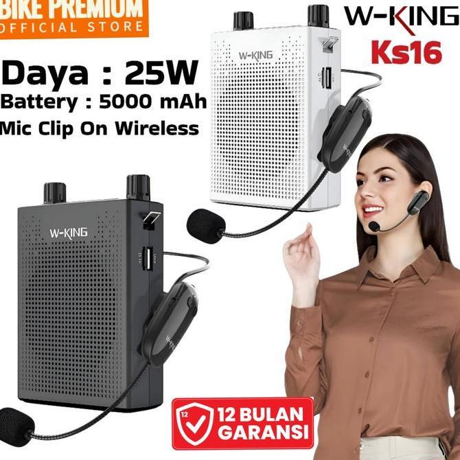 fauziakh.store / Wking Speaker Pinggang Tour Guide Mic Karaoke KS16 Bluetooth Mini Diskon