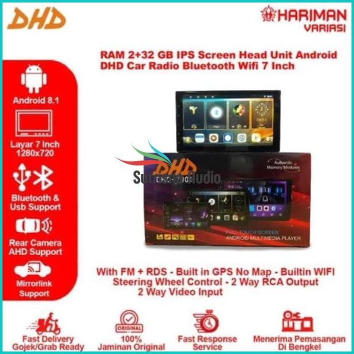 Head Unit Double Din Android Dhd-7001 7 Inch Ram 2+32Gb Universal