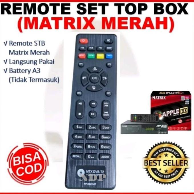 Remot Remote Untuk STB Set Top Box Matrix Aple Merah Bisa Langsung Pakai Tanpa Setting Kode