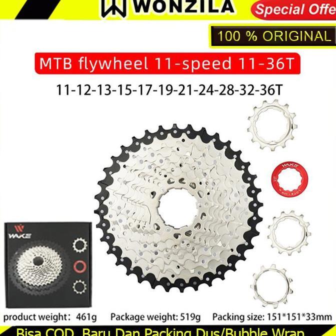 Wake Sprocket 11 Speed 11 - 36T Silver Gear Cassette Seli MTB