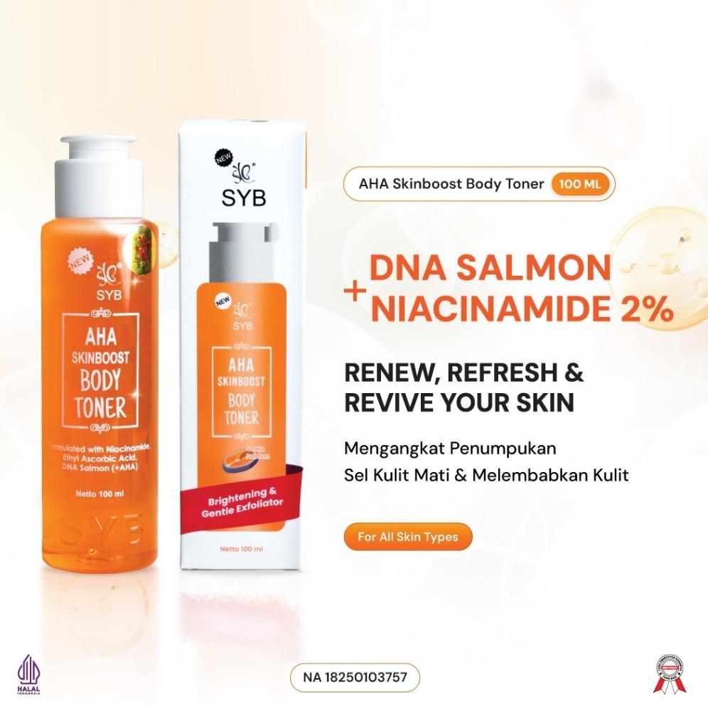 Syb Aha Skinboost Toner Badan 250Ml || With Vitamin C || Ethyl Ascorbic Acid (Eaa) || Dna Salmon Dan