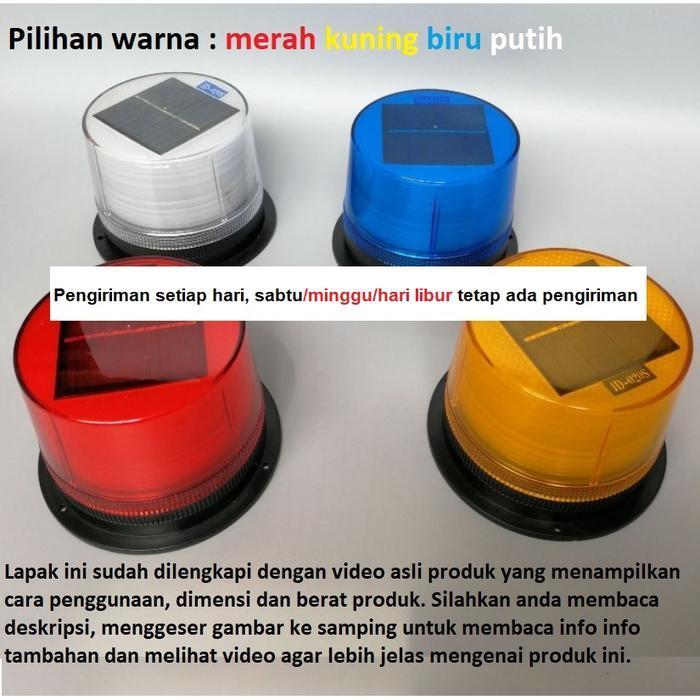 LAMPU WARNING STROBO MAGNET TEMPEL SOLAR POWER CELL TENAGA SURYA MATAHARI SPBU TRUK ALAT BERAT KAPAL