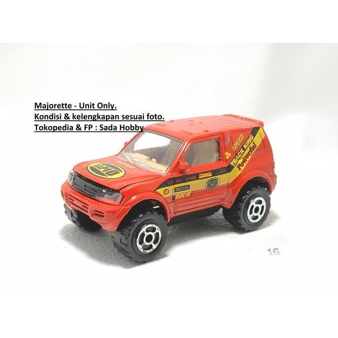DIECAST MAJORETTE MITSUBISHI PAJERO MOTOR RAPID MERAH UNIT ONLY CADATOYS