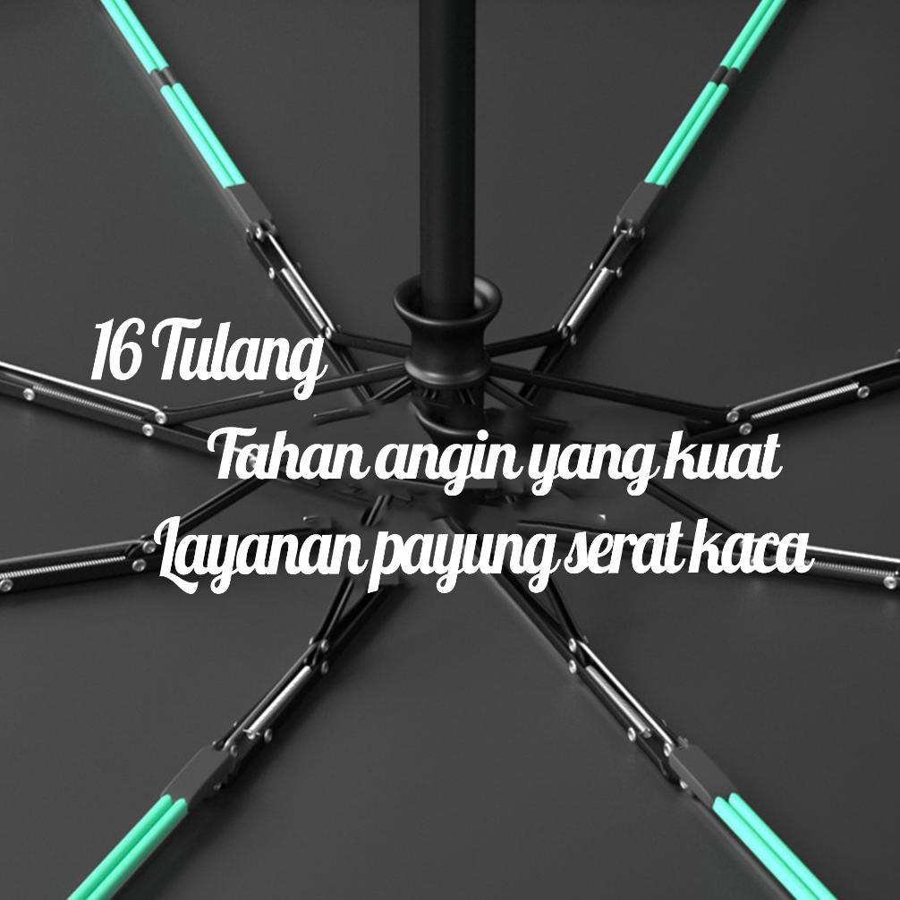 KUALITAS SUPER HOLO Payung Lipat Otomatis Anti UV Payung Lipat Jumbo Besar Polos Anti Hujan Anti Pan
