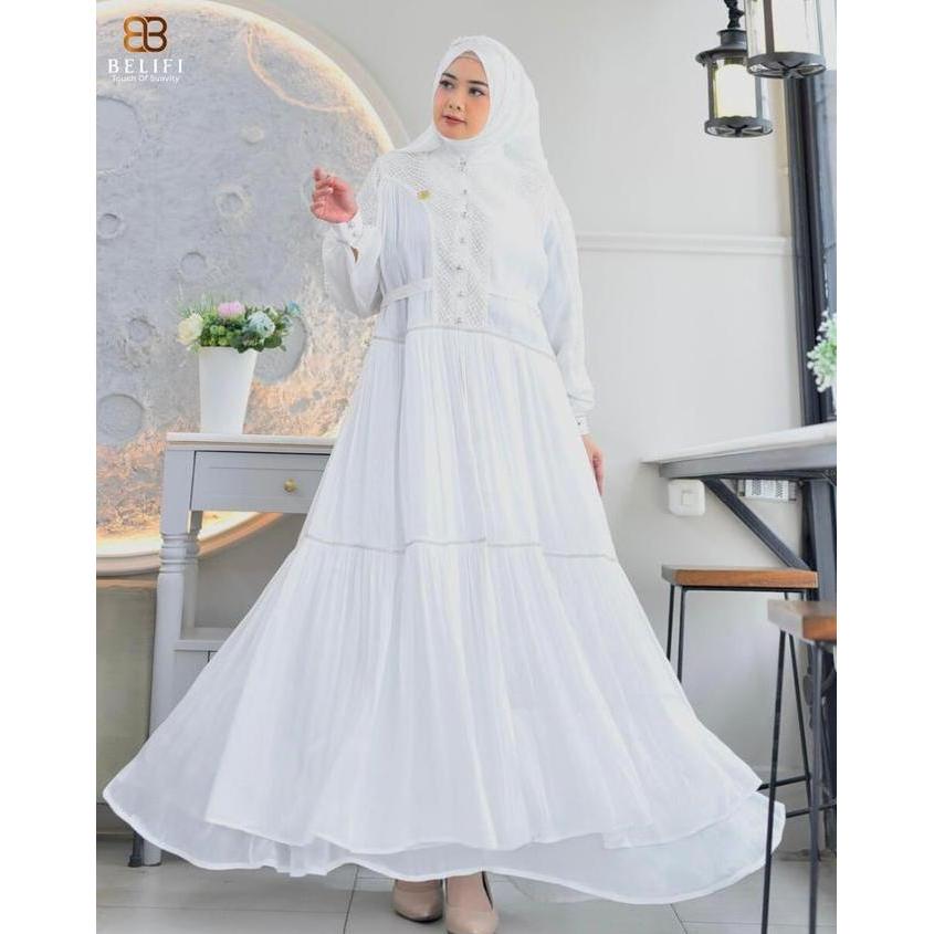 Uffa- Clearance - Miray Luxury Set Gamis Syari Plus Hijab Plisket Busana Muslimah Elegan