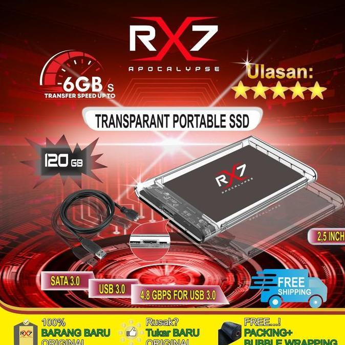 BEBAS ONGKIR - Ssd external / portable / enclosure RX7 120GB USB 3.0 RESMI